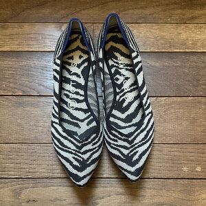 Rothy's Zebra Pattern Points in Black and Grey